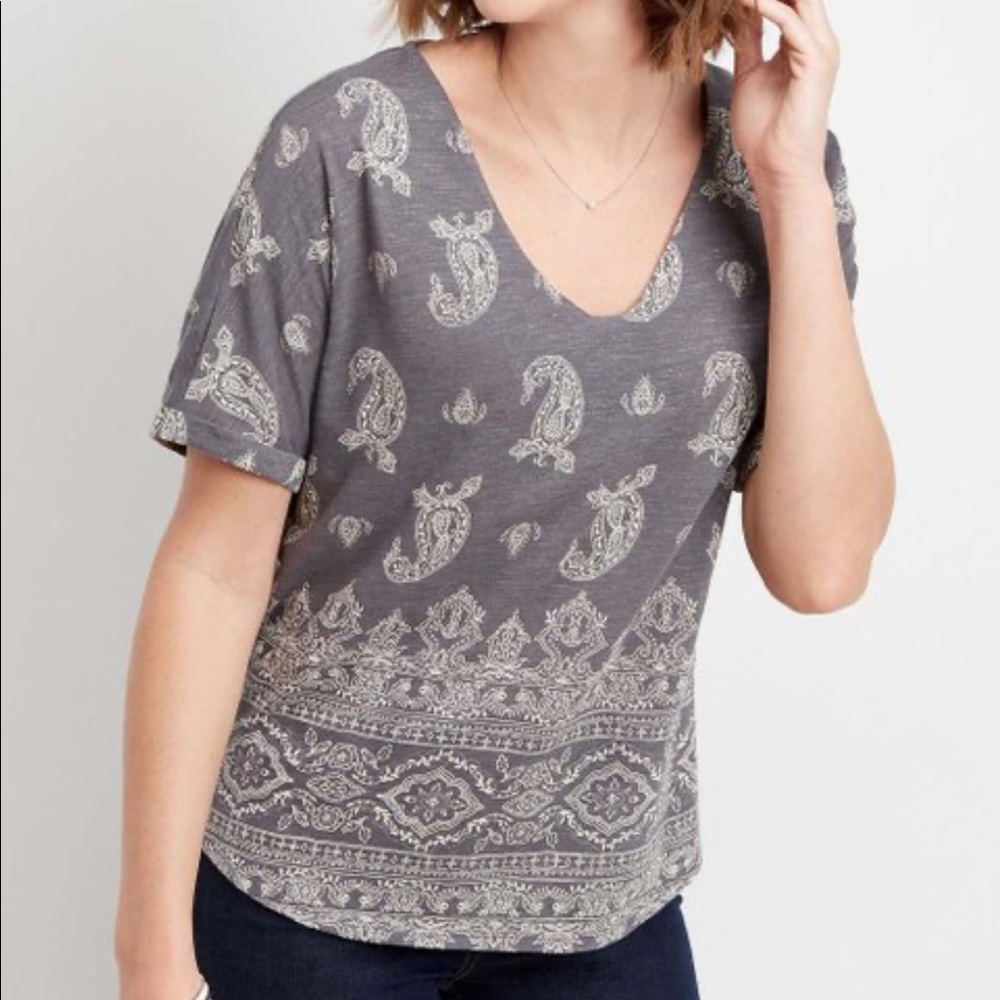 Maurices Gray Paisley Print Top